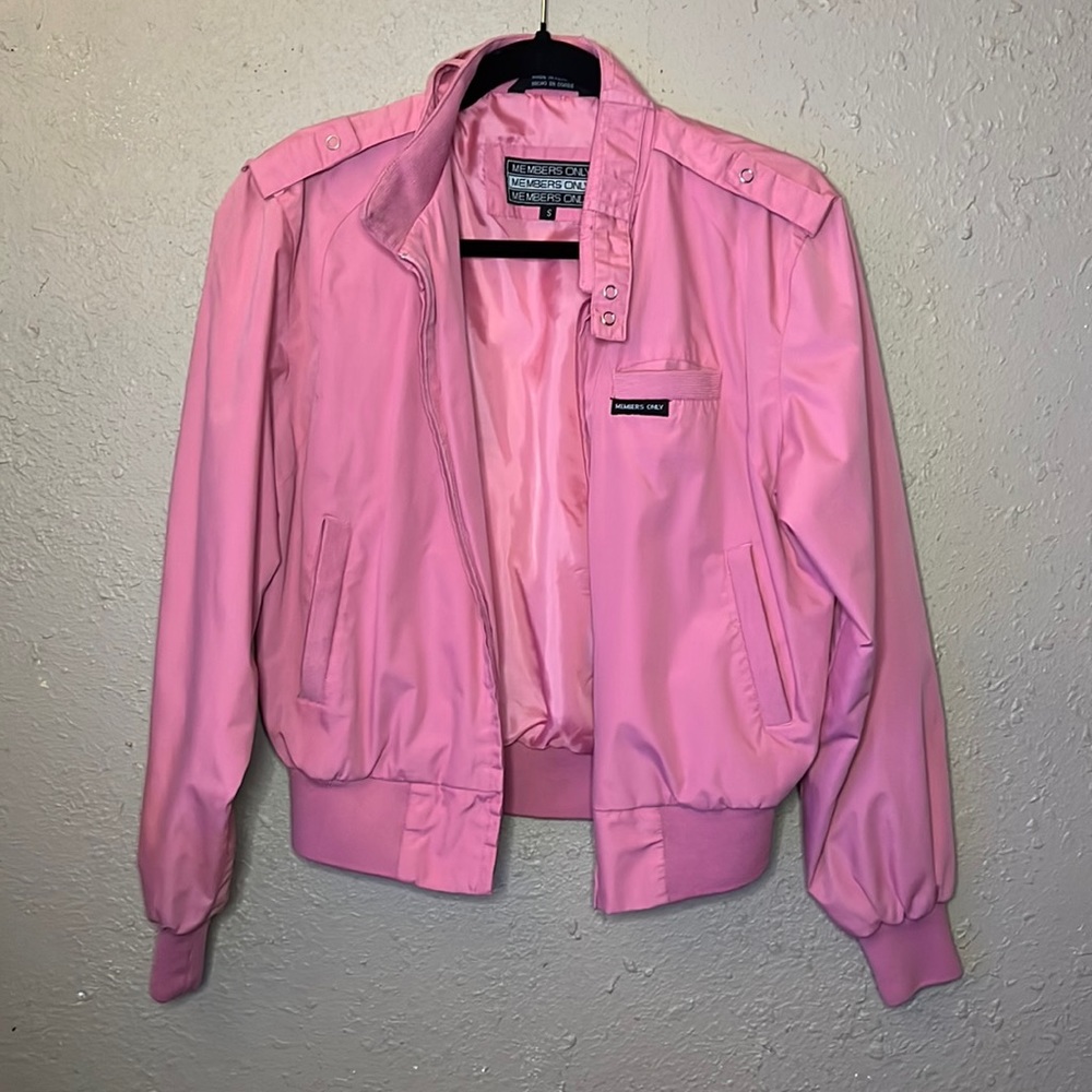 Pink members only jacket (does have stain on sleeve, I purchased it that way)